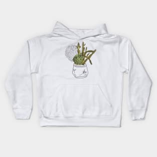 Photo collage boho modern illustration for cacti lovers Kids Hoodie